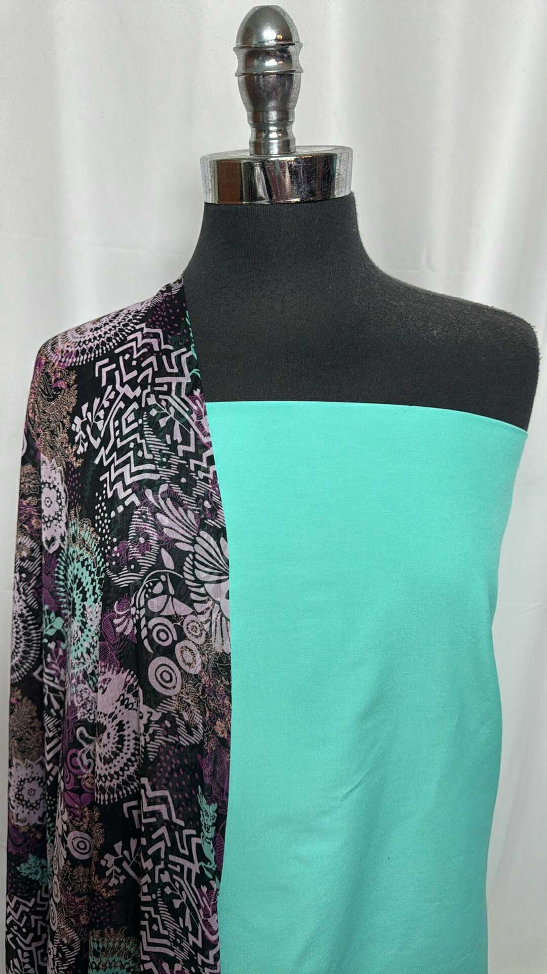 MINT ABSTRACT BUNDLE : 2YD Mint Millennium & 2YD Abstract Chiffon : A29272