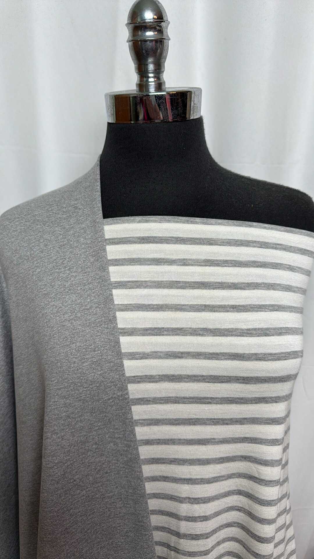 HEATHER GREY/STRIPES BUNDLE : 2YD Stripe R/S & 1.5YD Heather Grey Peached PF : A29060