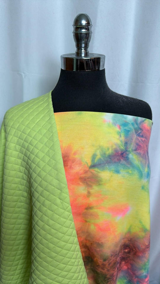 BRIGHT TIE DYE/QUILTED BUNDLE : 1YD Quilted & 1.5YD Bright Tie Dye PRS FT : A29994