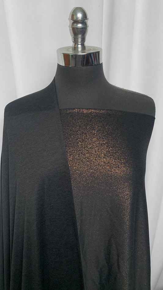BLACK/GOLD FOIL BUNDLE : 3YD Black 2-Tone Featherweight PF & 2.5YD Gold Foil on Black Peached PF : A25535