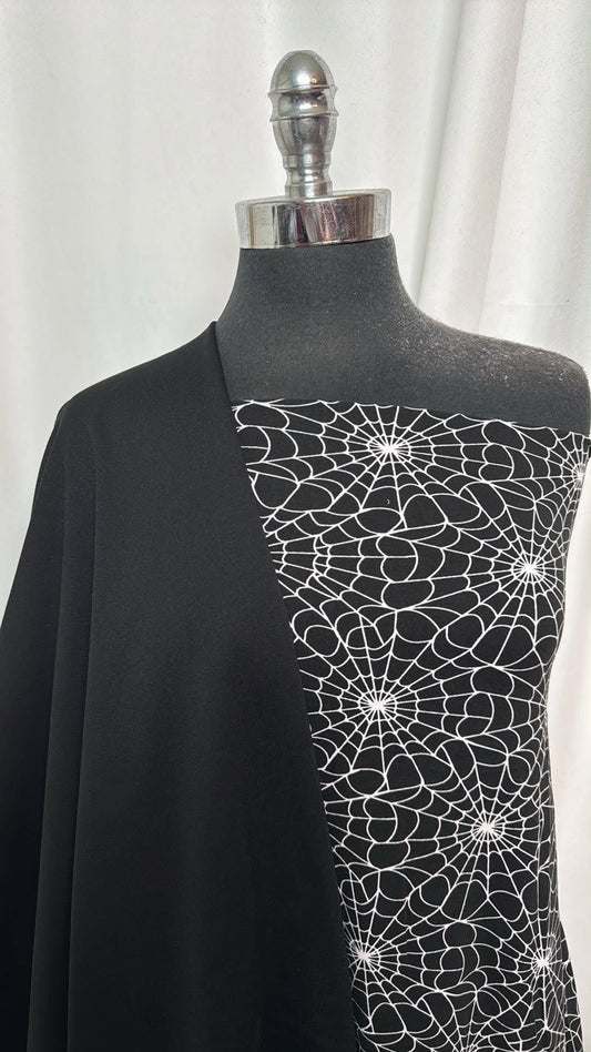 BLACK FLEECE/WEBS BUNDLE : 2YD Webs DBP & 2YD Black Jersey-Faced P/S Fleece : A30781