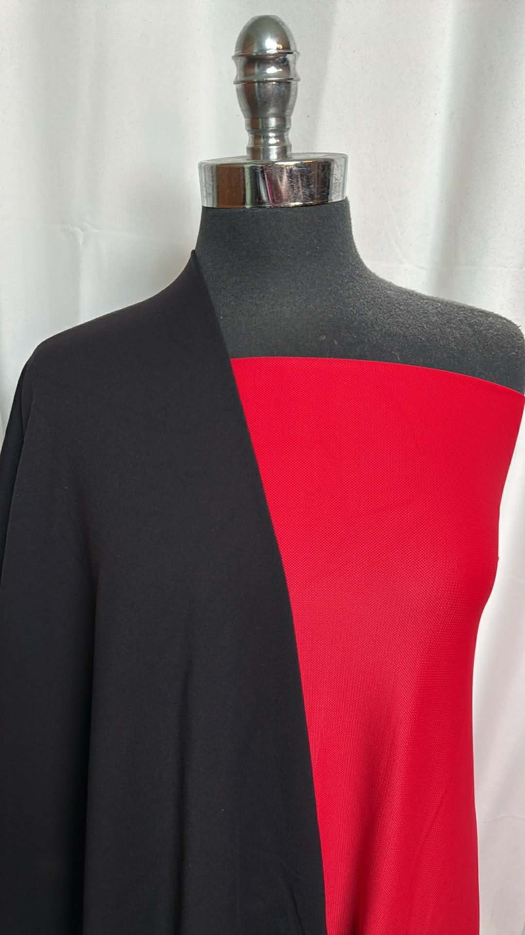 BLACK/RED BUNDLE : 2YD Red Pique Top-Weight PF & 2YD Black Heavy Supplex : A29637