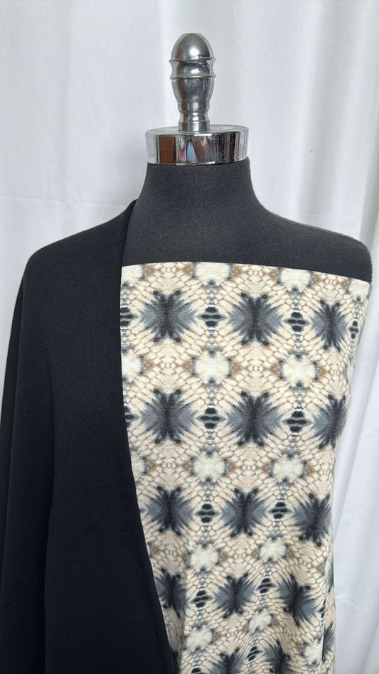 BLACK/KALEIDOSCOPE TIE DYE BUNDLE : 1YD Black Sweatshirt Fleece & 1YD Kaleidoscope Tie Dye PRS FT : A27409