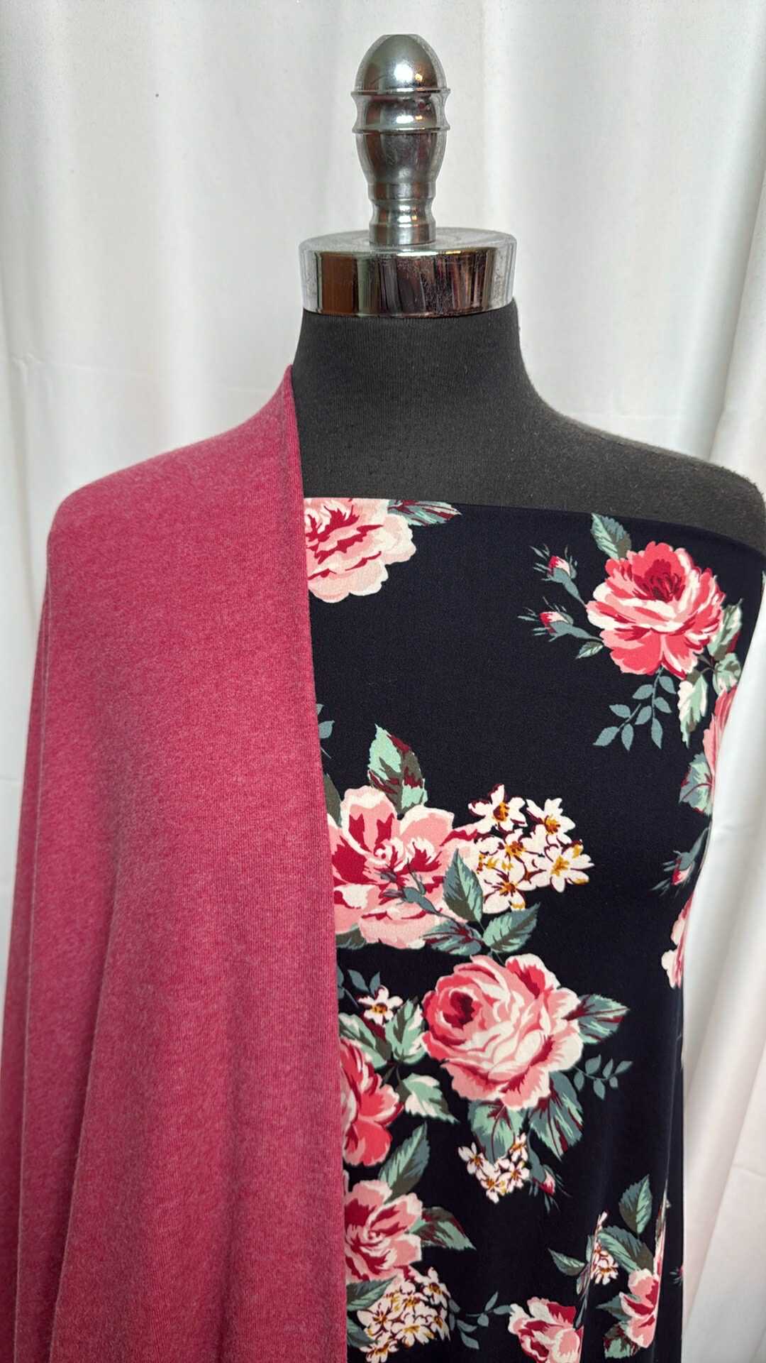 PINK/NAVY FLORAL BUNDLE : 3YD Navy Floral DBP & 3YD Pink Brushed SK : A28192