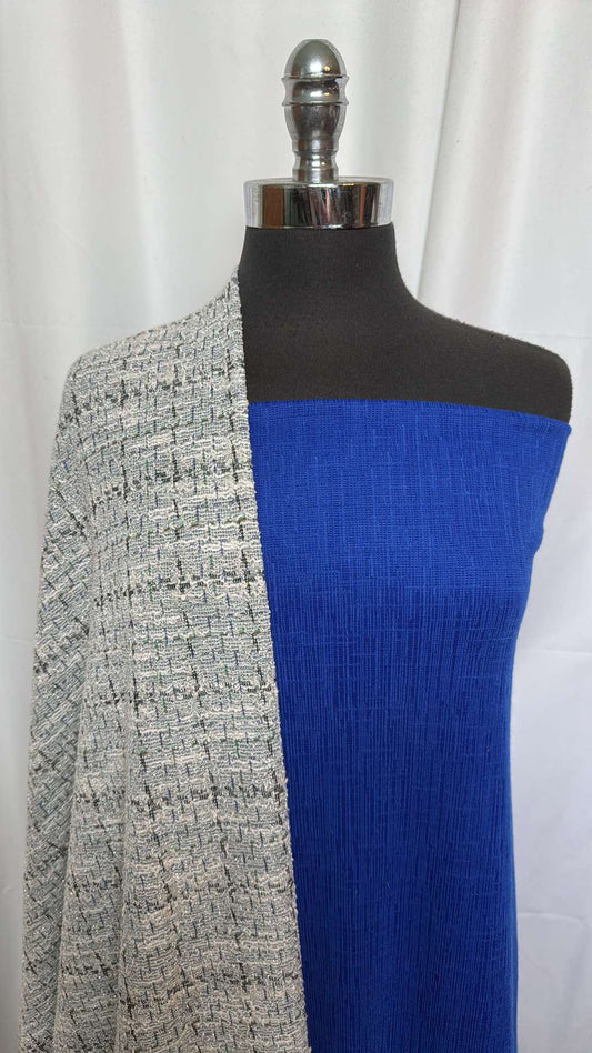 ROYAL/DOUBLE KNIT BUNDLE : 2+YD Royal Jacquard DK & 2+YD Cotton-Blend DK w/Lurex : A26089