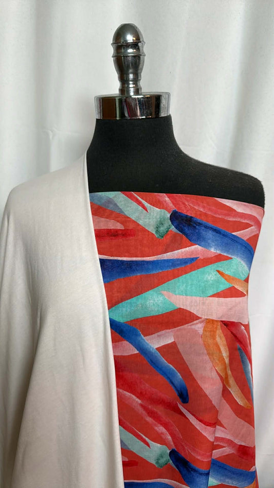 WHITE/ABSTRACT BUNDLE : 3YD Abstract Tencel Woven & 2YD White Supima Cotton Jersey : A29772