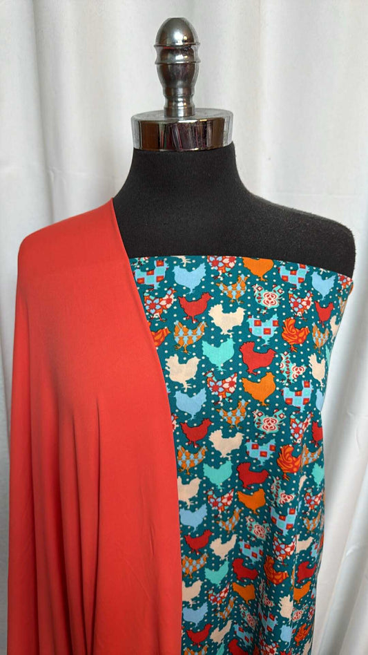 TOMATO/CHICKEN BUNDLE : 1.5YD Chicken ITY & 2YD Tomato DBP : A28434