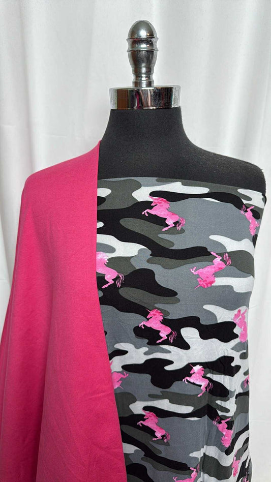 PINK/CAMO UNICORN BUNDLE : 2YD Camo Unicorn DBP & 1+YD Pink Peached PF : A29186