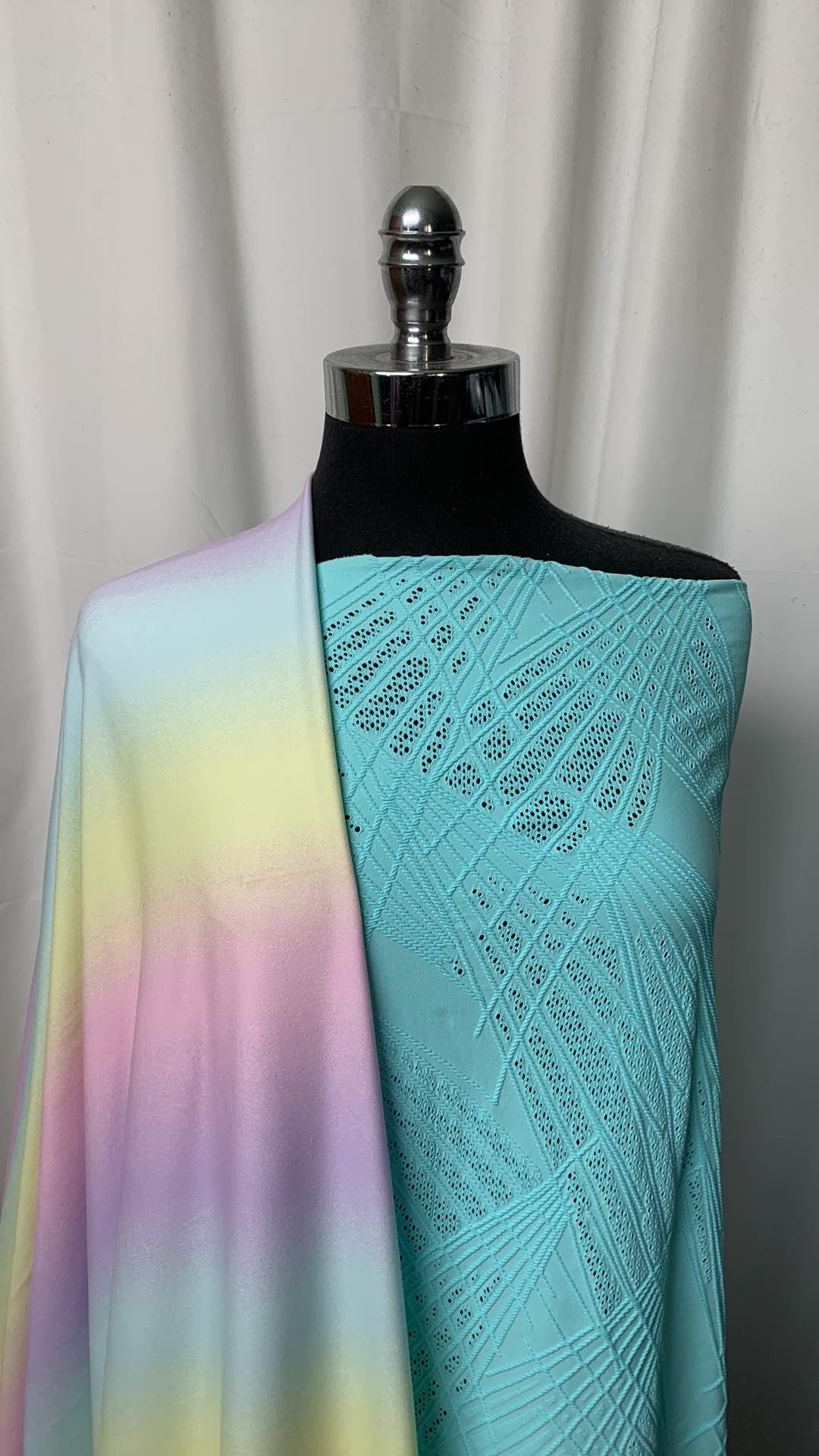 OMBRE/BURNOUT BUNDLE : 2YD Aqua Textured/Burnout PF & 2YD Ombre Peached PF : A1859