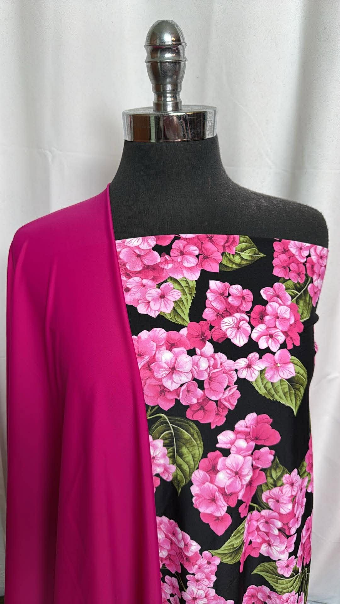 MAGENTA/HYDRANGEA BUNDLE : 1.5YD Hydrangea N/S Swim & 1YD Magenta N/S Swim : A29964