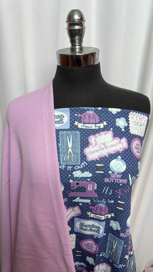 LILAC/SEWING BUNDLE : 1YD Lilac Sweatshirt Fleece & 1YD Sewing PRS FT : A28132