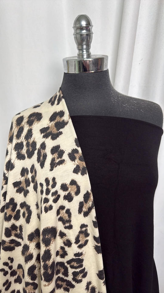BLACK/LEOPARD BUNDLE : 2YD Black 240gsm R/S & 2YD Leopard PRS FT : A30967