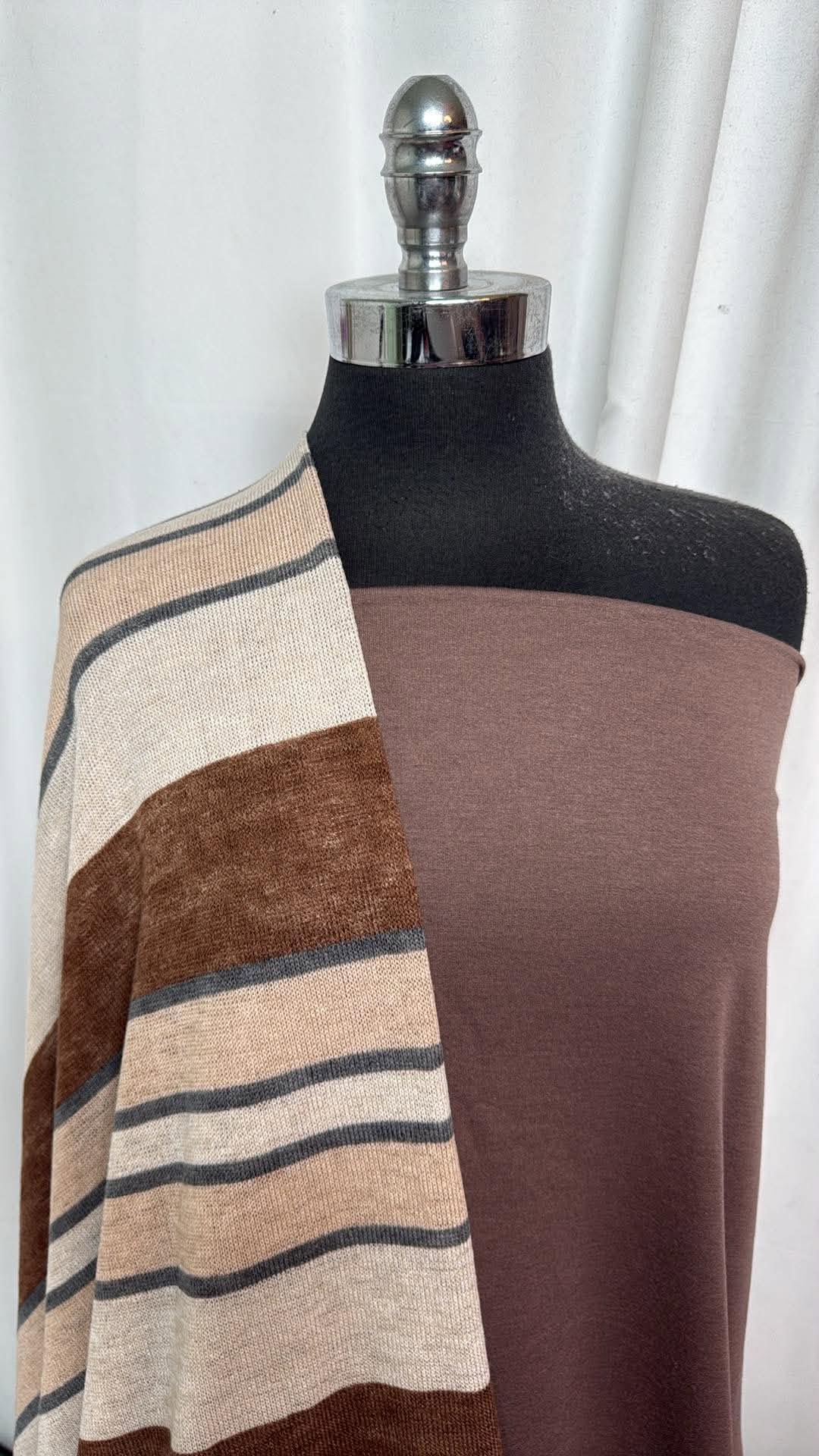 SOFT BROWN/STRIPE BUNDLE : 2.5YD Stripe SK & 2YD Soft Brown PRS FT : A31027