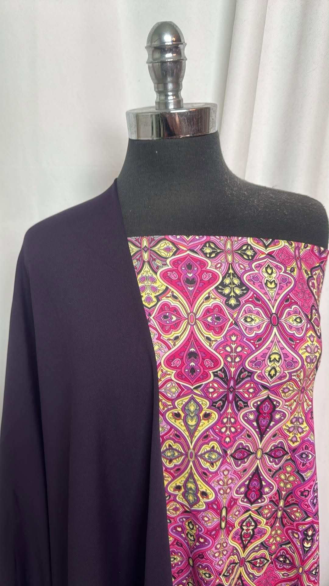 DARK PURPLE/ABSTRACT BUNDLE : 2YD Abstract Top-Weight PF & 2YD Dark Purple Bottom-Weight Single-Brushed PF : A30919