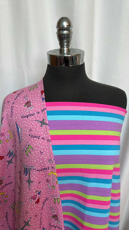 STRIPE/SEATTLE BUNDLE : 2YD Stripe C/S & 1YD Seattle Cotton Jersey : A28495