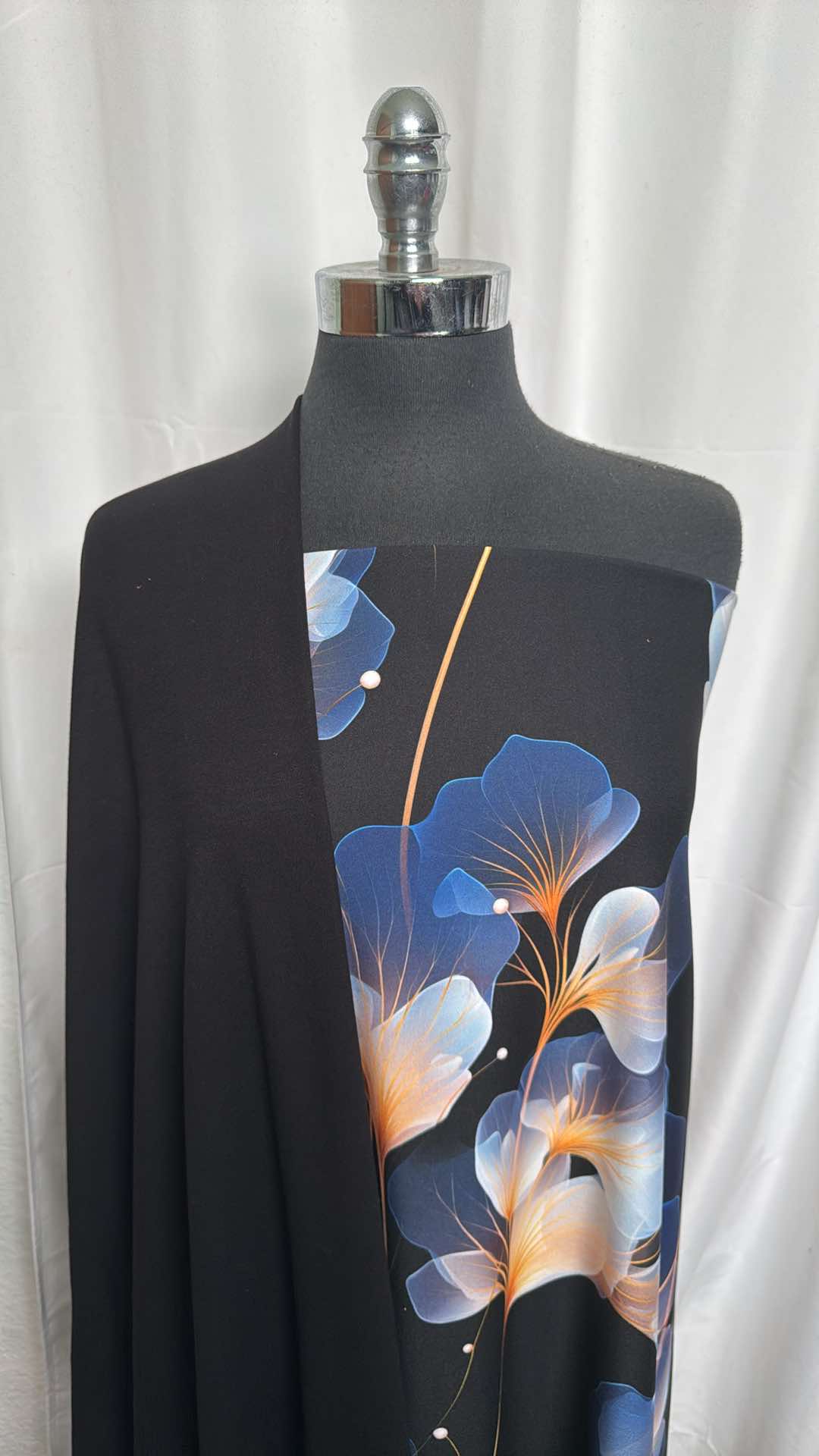 BLACK/TRANSLUCENT FLORAL BUNDLE : 2YD Translucent Floral P/S PF & 2YD Black Cotton Ponte : A26078