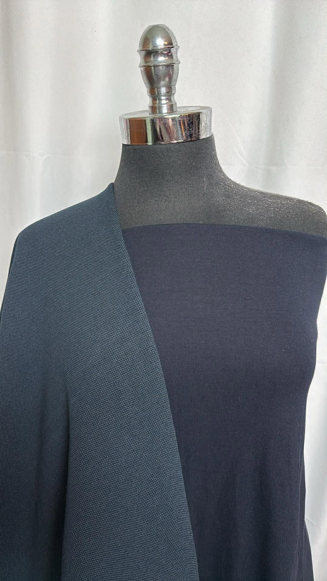 HEAVY NAVY BUNDLE : 2YD Heavy C/S Rib & 3YD Heavy Cotton-Blend Fleece : A30073