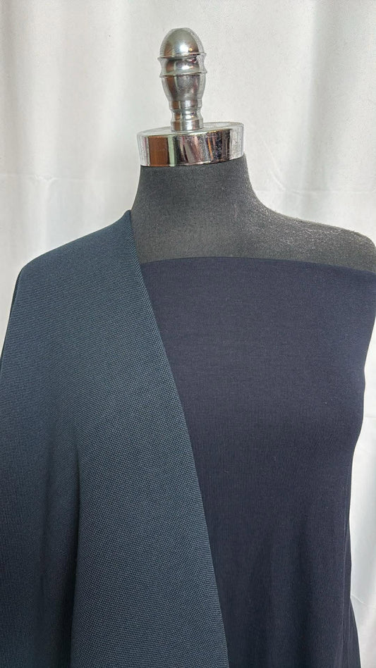 HEAVY NAVY BUNDLE : 2YD Heavy C/S Rib & 3YD Heavy Cotton-Blend Fleece : A30073
