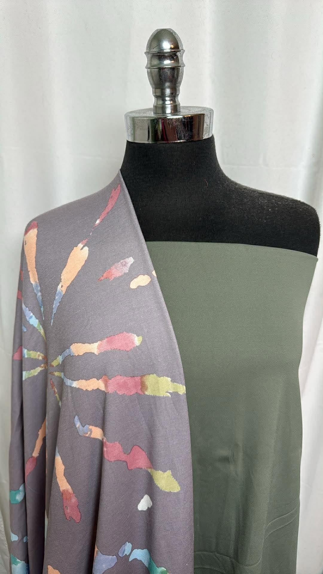 SAGE/TIE DYE BUNDLE : 2YD Sage Recycled P/S Yoga PF & 2.5YD Tie Dye PRS FT : A30188