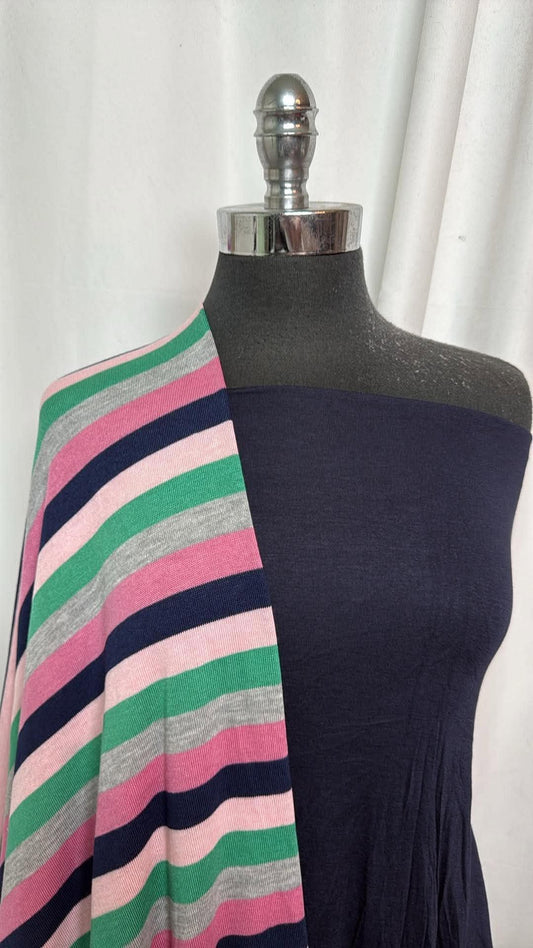 NAVY/YARN-DYED STRIPE BUNDLE : 2YD Navy R/S & 3YD Yarn-Dyed Stripe SK : A31028