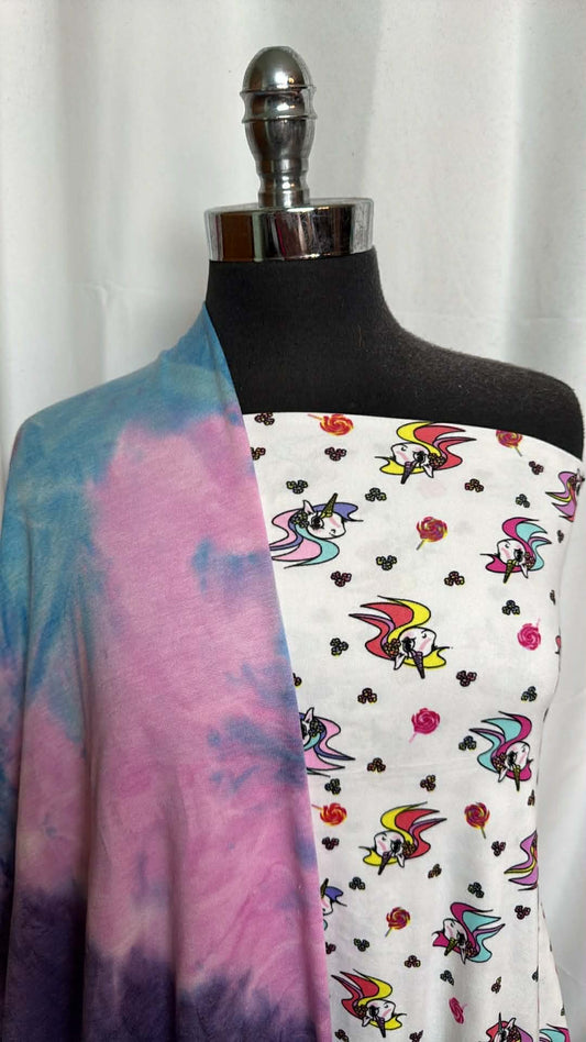 TIE DYE/UNICORN BUNDLE : 2YD Unicorn DBP & 2YD Tie Dye PRS FT : A29869