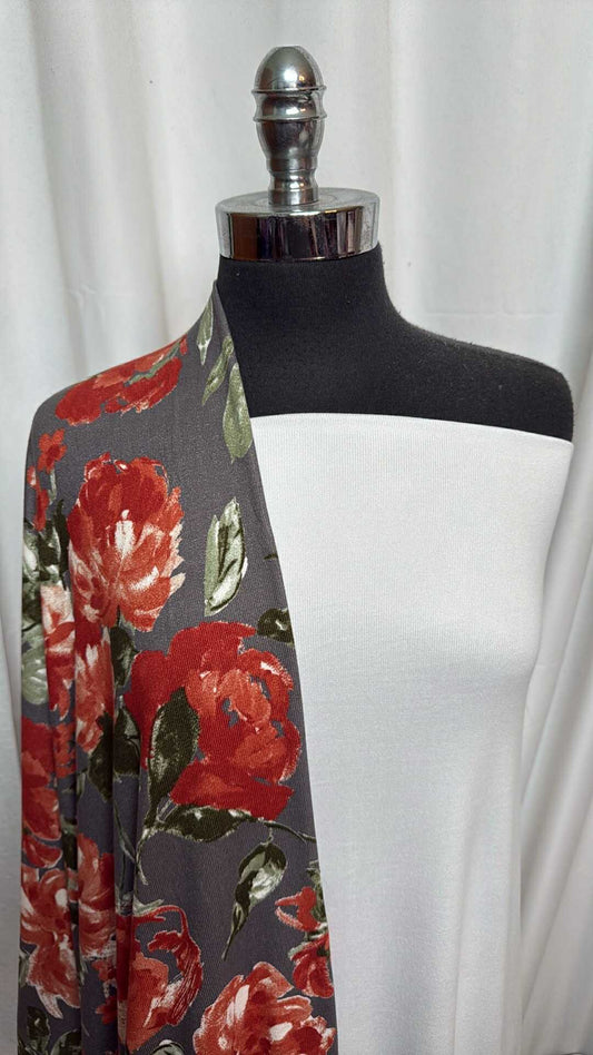 IVORY/GREY FLORAL BUNDLE : 2YD Grey Floral Oakley SK & 2YD Ivory Oakley SK : A28393