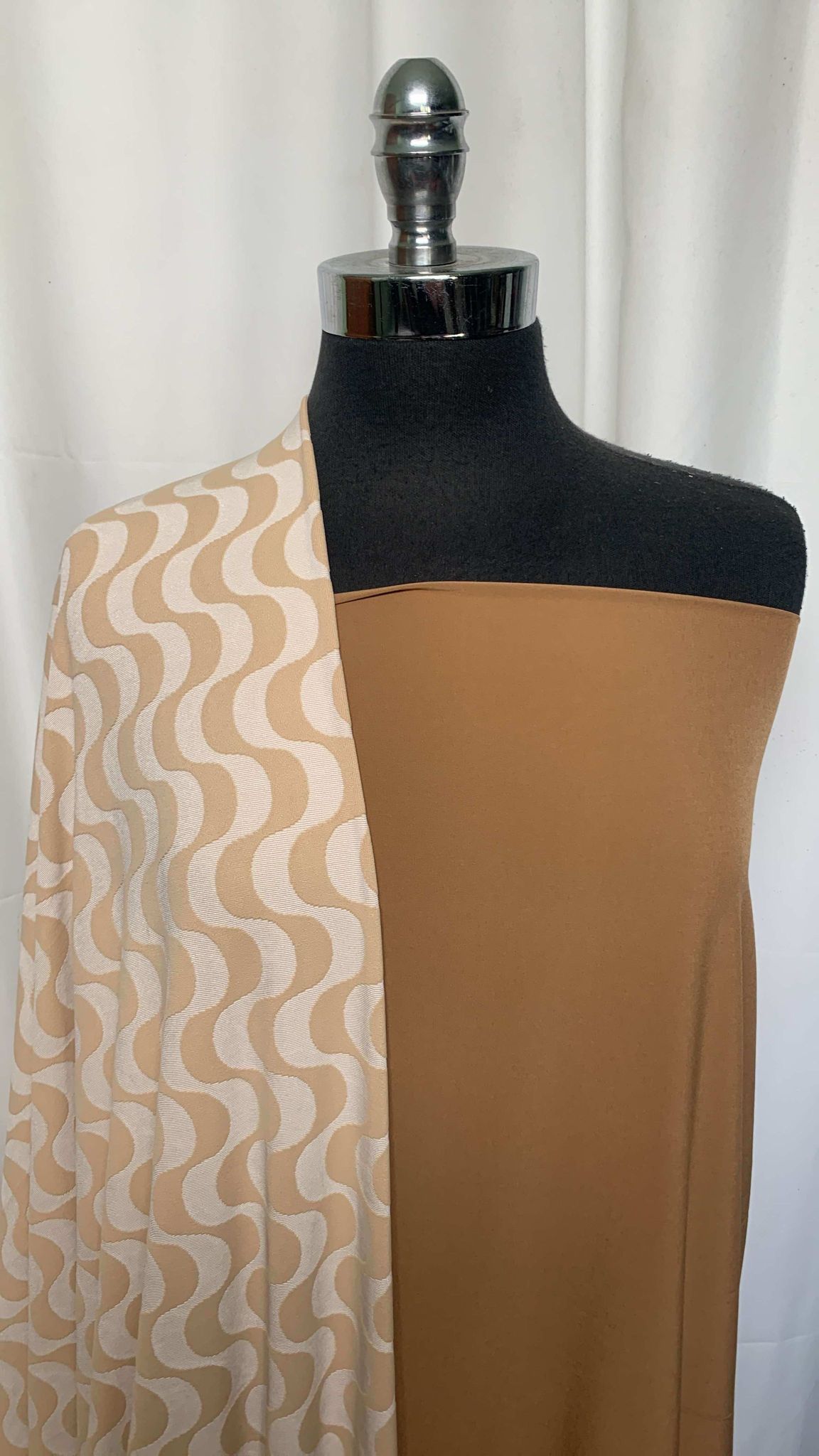 CAMEL/WAVES BUNDLE : 3YD Camel Stretch Woven & 2YD Waves Jacquard PF : A25650