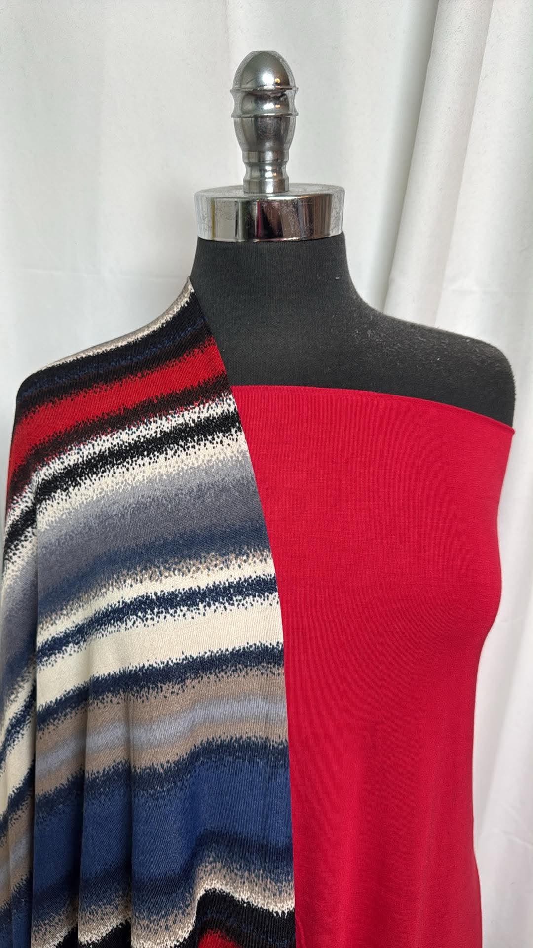RED/STRIPE SWEATER BUNDLE : 2YD Red R/S & 2YD Stripe Ana SK : A30650