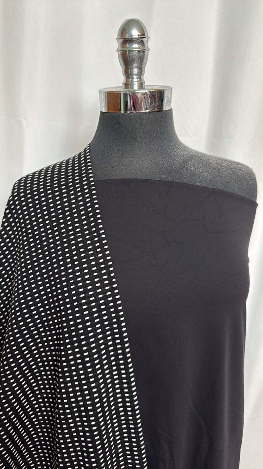BLACK/WHITE JACQUARD BUNDLE : 2YD Black/White P/S Jacquard & 2YD Black Heavy Supplex : A29638