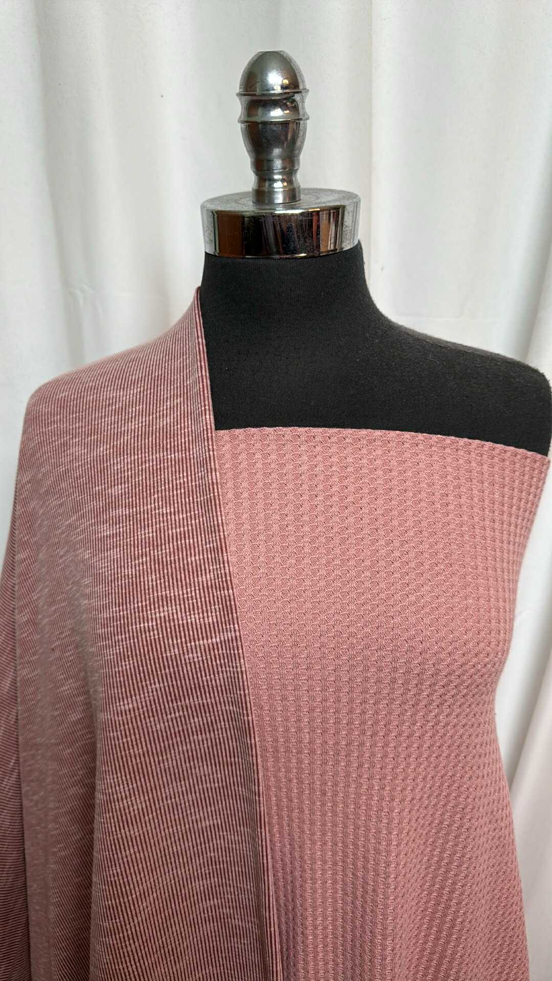 MAUVE BUNDLE : 2YD Mauve Waffle & 2YD Mauve Sandwash Rib : A28233
