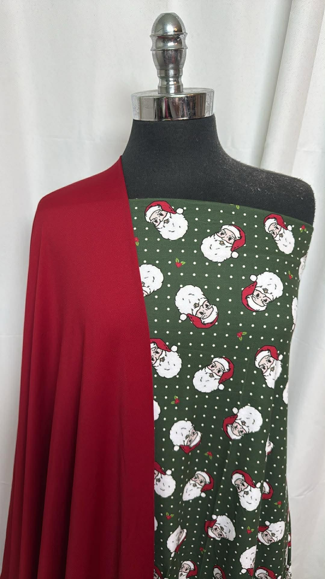 DEEP RED/SANTA BUNDLE : 2.5YD Santa Dot DBP & 2YD Deep Red Yoga PF : A30512