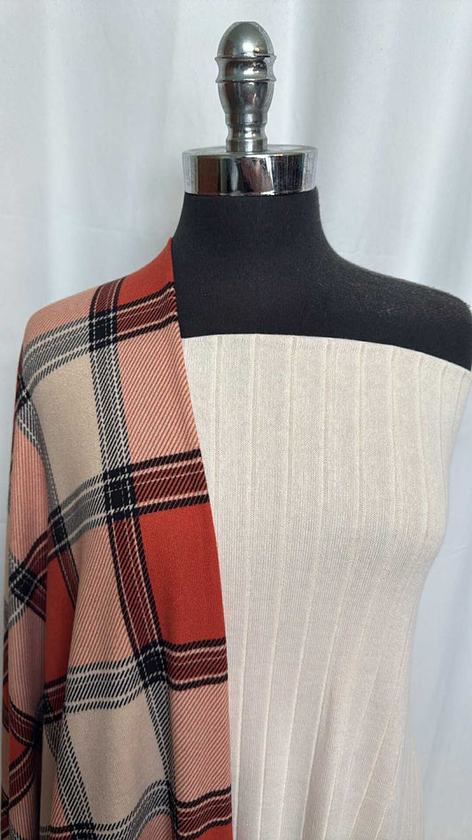 WIDE RIB/PLAID BUNDLE : 2YD Wide Rib Sweater & 2YD Plaid Brushed Hacci SK : A29284