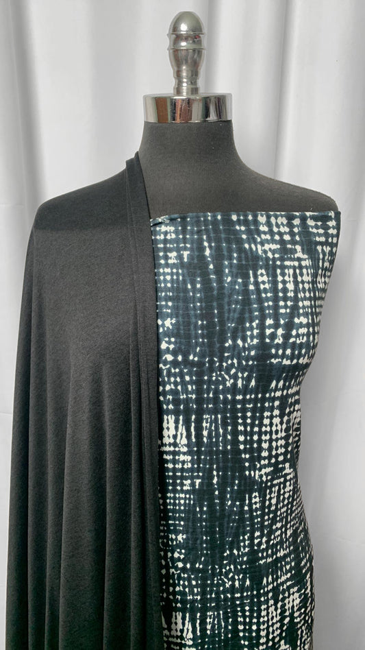 BLACK/TIE DYE BUNDLE : 2YD Tie Dye Modal & 2YD Black Featherweight PF : A2397