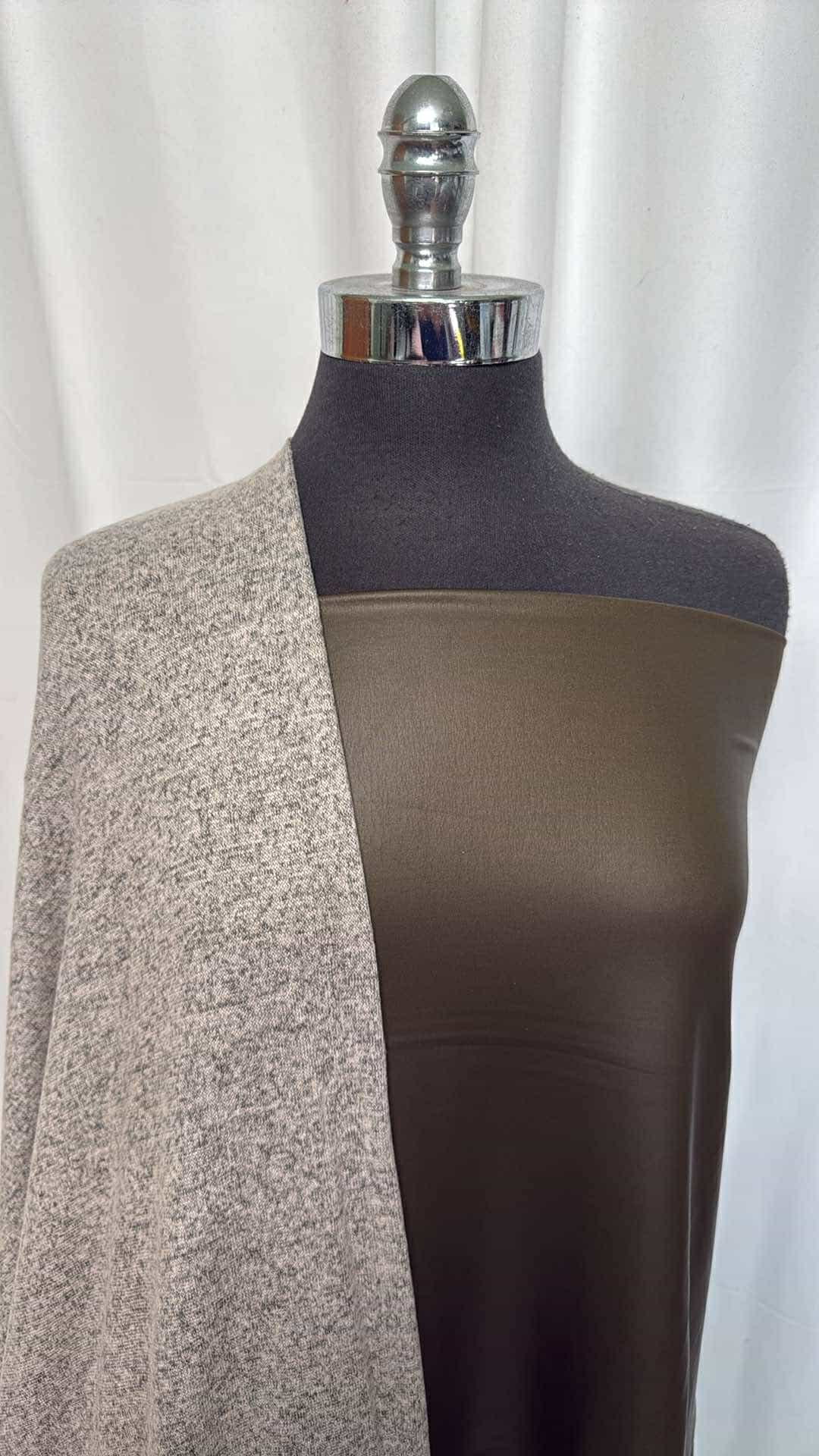 OLIVE WET-LOOK BUNDLE : 2YD Olive Wet-Look ITY & 2YD Brushed Hacci SK : A26566