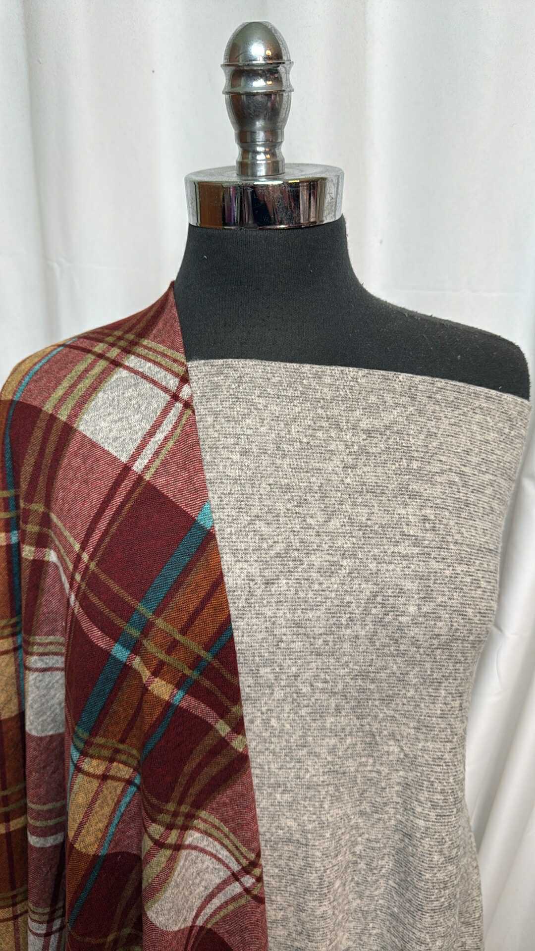 FALL PLAID BUNDLE : 2YD Fall Plaid Brushed Hacci SK & 2YD Brushed Hacci SK : A28368
