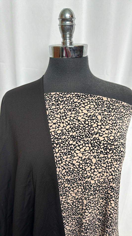 BLACK/ABSTRACT BUNDLE : 1YD Solid Black Brushed PF & 1YD Abstract ITY : A29164