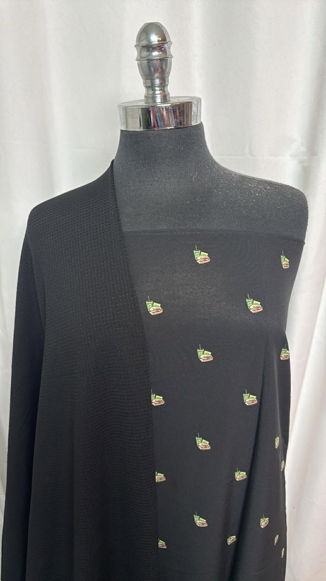 BLACK MESH/LUNCH BUNDLE : 2.5YD Lunch Microfiber Stretch Woven & 2YD Black PF Mesh : A30261