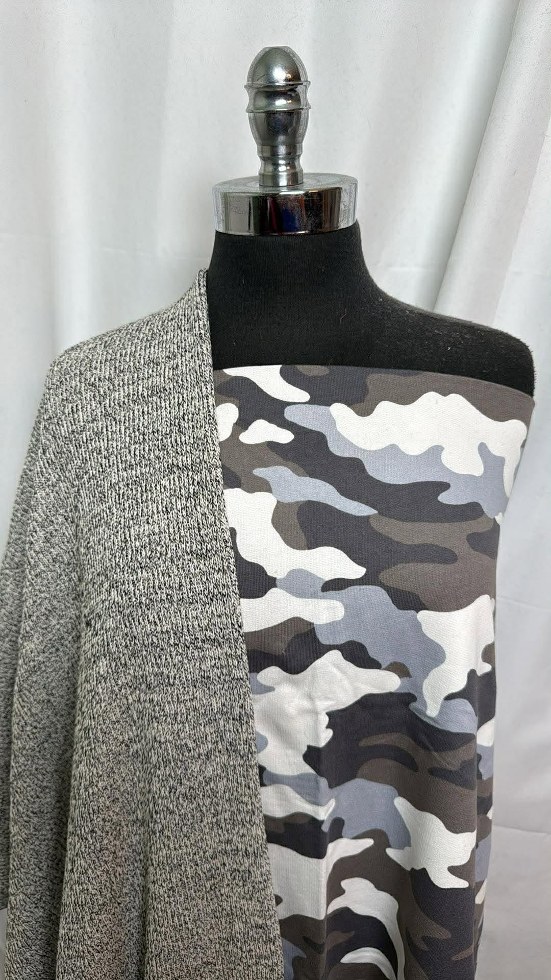 HEAVY SWEATER/CAMO BUNDLE : 2YD Camo FT (6" Selvedge on One Side) & 2YD Heavy Cotton Rib SK : A30291