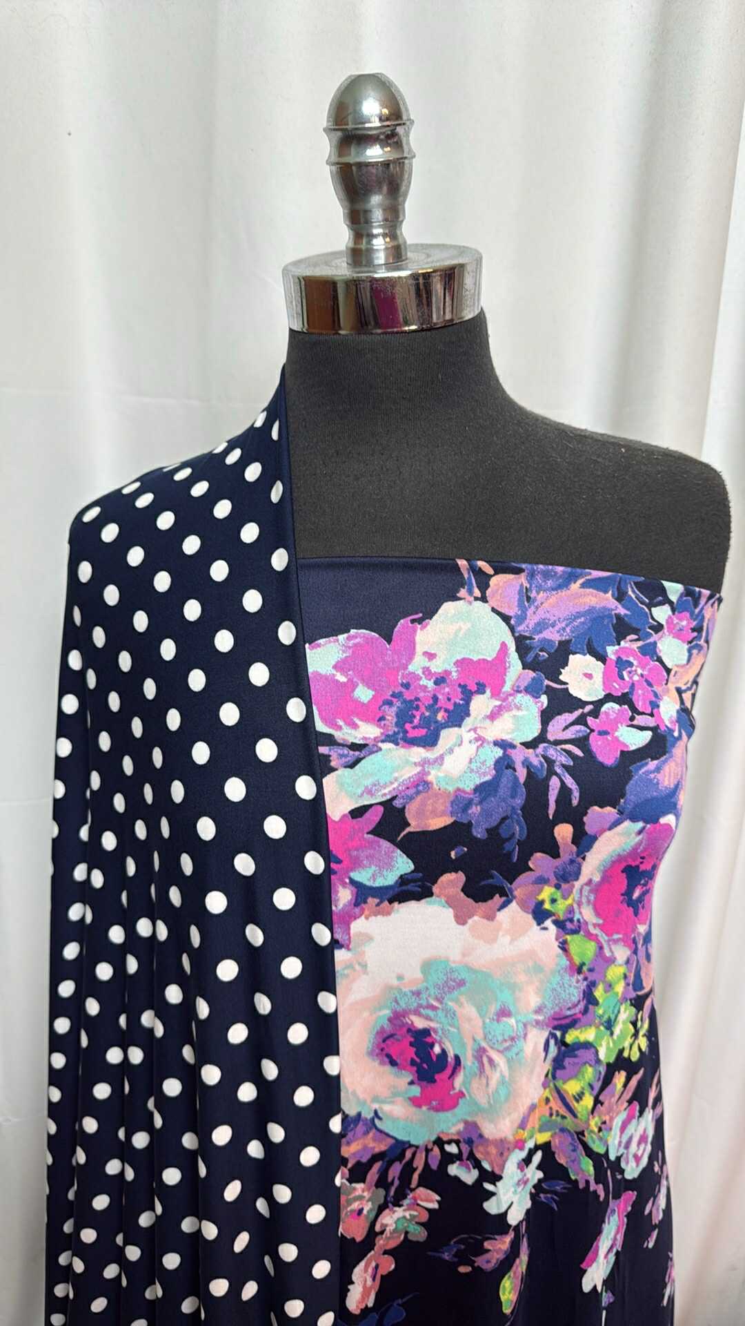 NAVY FLORAL/POLKA DOTS BUNDLE : 2YD Navy Floral ITY & 2YD Polka Dots SBP : A27978