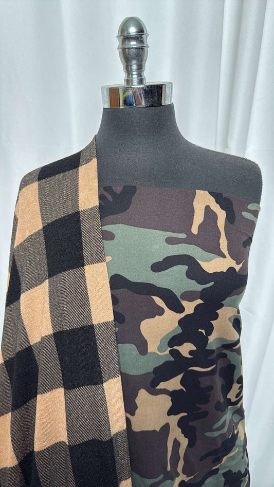 CAMO/PLAID BUNDLE : 2YD Plaid Hacci SK & 2YD Camo DBP : A27142