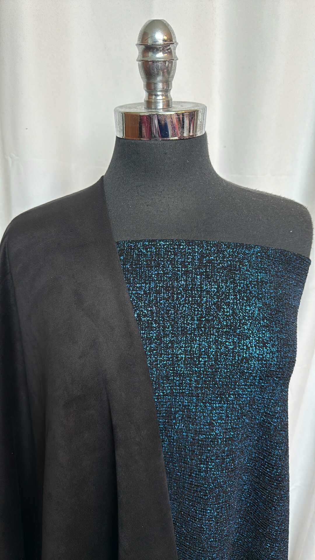 BLACK SUEDE/BLUE FOIL BUNDLE : 2YD Blue Foil P/S DK & 2YD Black Suede Scuba : A28514