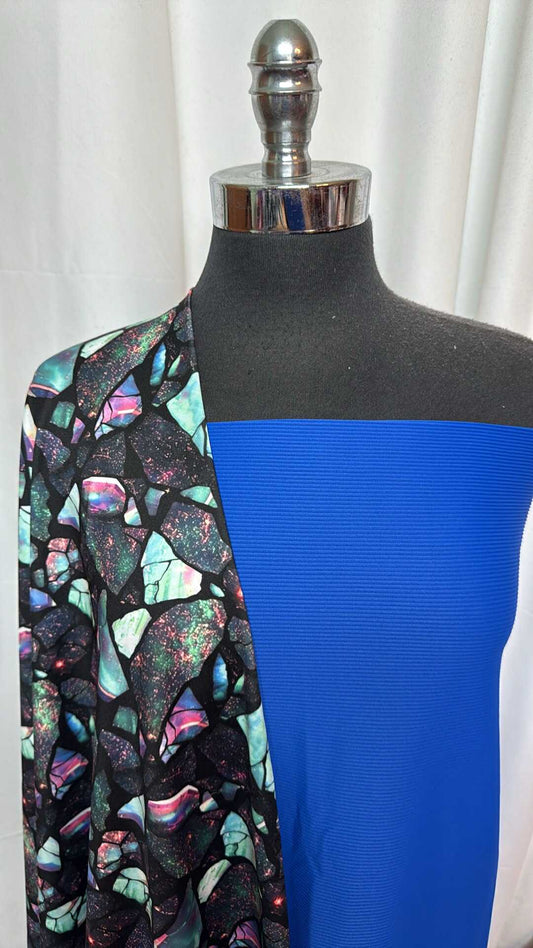 ROYAL/OPAL BUNDLE : 1YD Royal Rib N/S & 30" Cut of Opal P/S PF : A27762