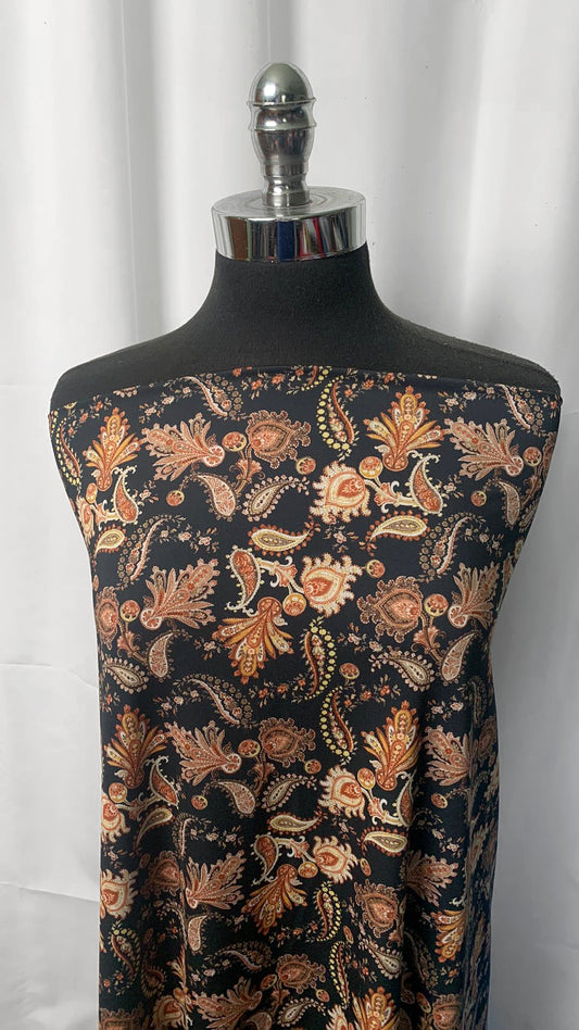 Black Paisley on Shimmer - Performance - By the 1/2 Yard