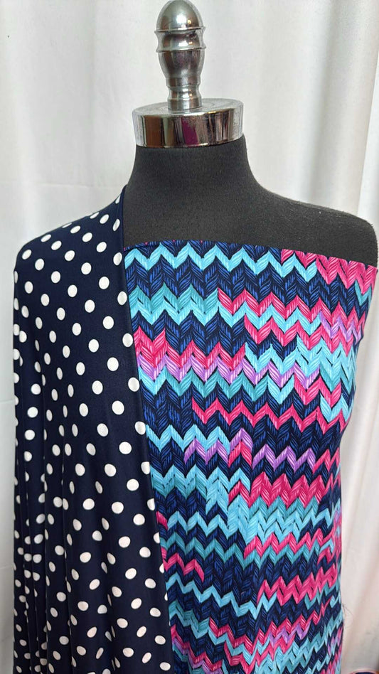 CHEVRON/POLKA DOT BUNDLE : 2YD Knit Chevron DBP & 2YD Polka Dot SBP : A27980