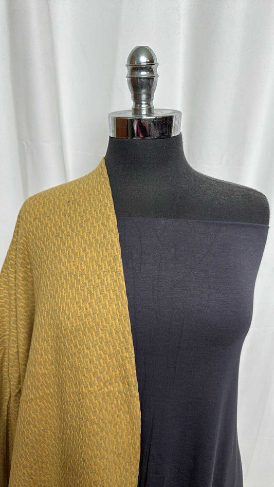 CHARCOAL/MUSTARD BUNDLE : 2YD Charcoal R/S & 2YD Mustard Cotton DK : A29166