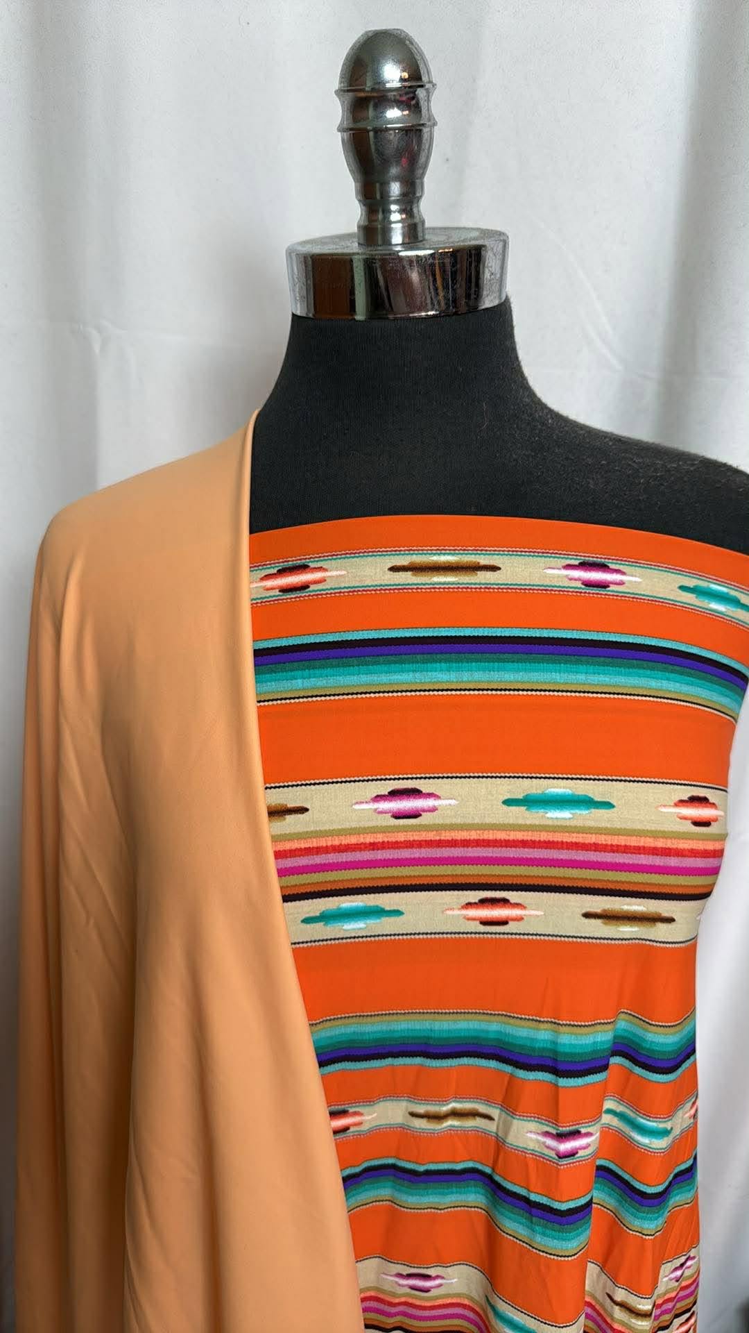 LIGHT ORANGE/STRIPE BUNDLE : 2YD Stripe N/S Swim & 1YD Light Orange N/S Swim : A30058