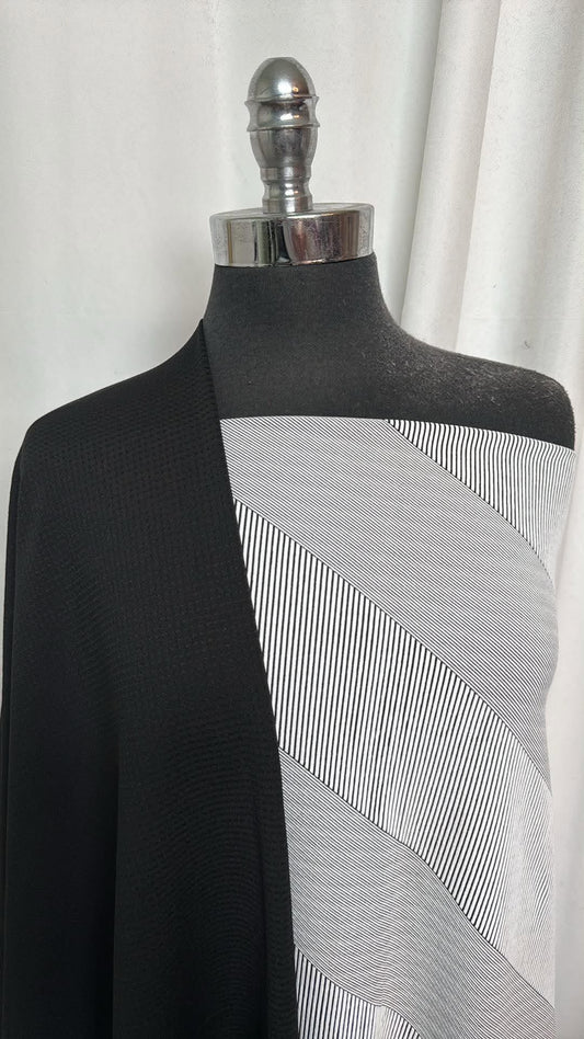 BLACK/TEXTURED LINES BUNDLE : 2YD Black PF Mesh & 1YD Textured Lines PF : A30803