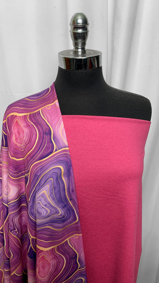 MAGENTA/AGATE BUNDLE : 1+YD Magenta Peached PF & 1+YD Purple Agate Sport Fleece : A25477