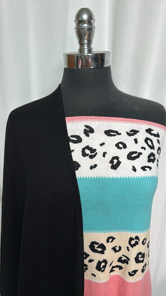 BLACK/LEOPARD STRIPE BUNDLE : 2YD Leopard Stripe Oakley SK & 2YD Black Brushed-Face PRS FT : A29256