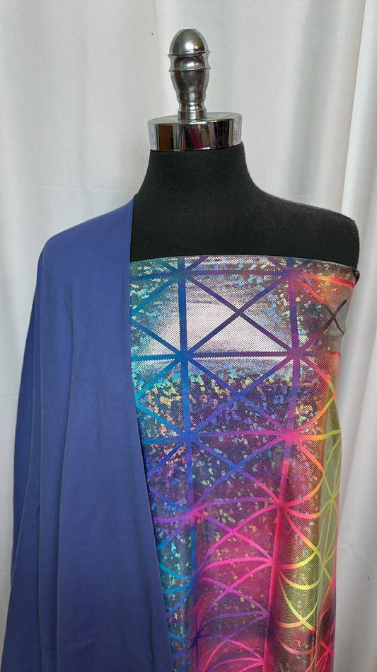 FOIL NEON GEO BUNDLE : 2YD Neon Geo Foil PF & 2YD Solid Recycled Yoga PF : A27534